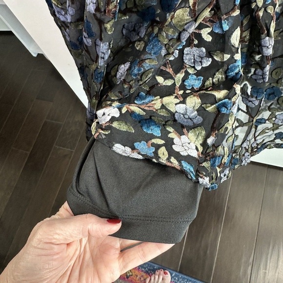 New ModCloth Black Floral Dramatic Depths Velvet Dress M,XL,2XL NWT Girlie - Picture 6 of 13